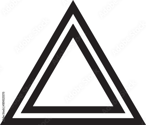 Double outline triangle symbol isolated on