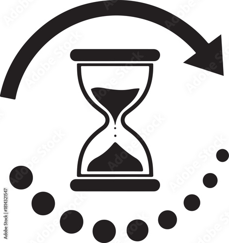 Hourglass icon with circular arrow for refresh