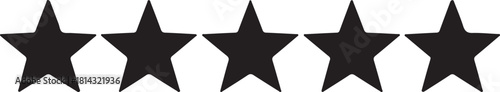 Five star rating icon isolated on