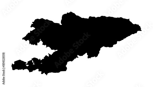 Kyrgyzstan Silhouette Map Design. Kyrgyzstan Map Vector Illustration. Perfect for infographics, presentations, and educational materials