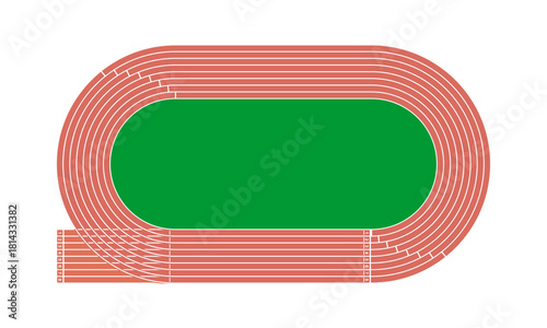 running track 8 rows vector illustration isolated on white background.
