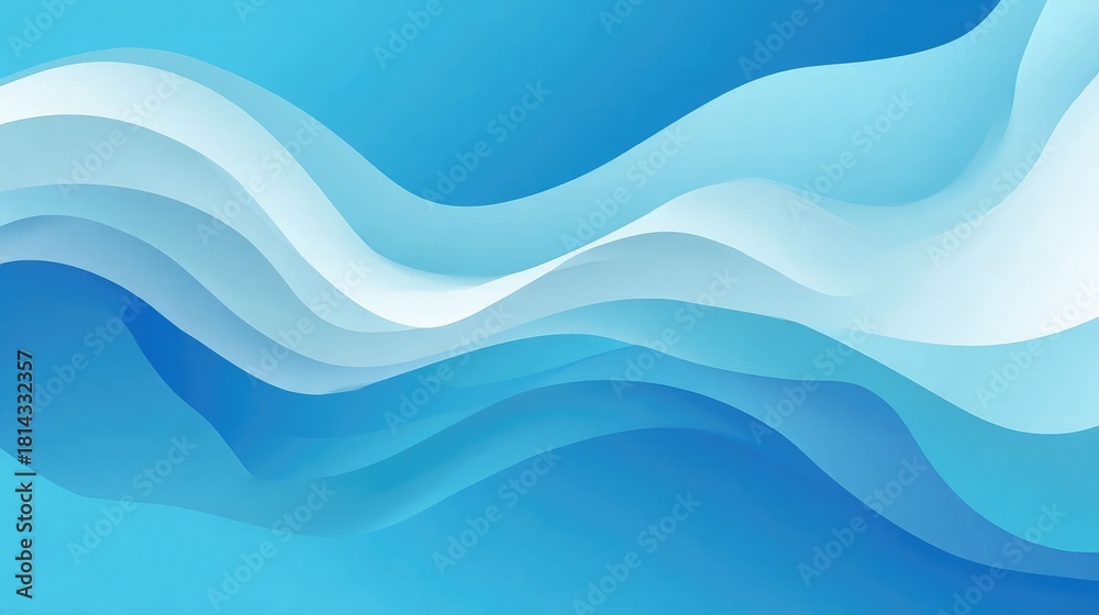 Fototapeta premium Blue Flowing Wave Abstract Background 