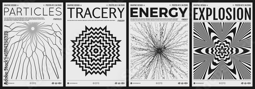 Cover design template. Black and white pattern. 3D vector illustration for brochure, poster, presentation, flyer or banner.