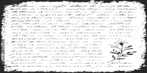 Grunge black and white vintage frame border with ink splatter paint texture pattern background vector illustration element art design