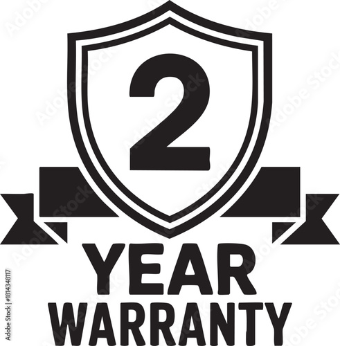 2 Year Warranty Badge Vector Design