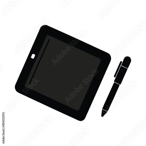Digital drawing tablet and stylus for creative design and art Vector