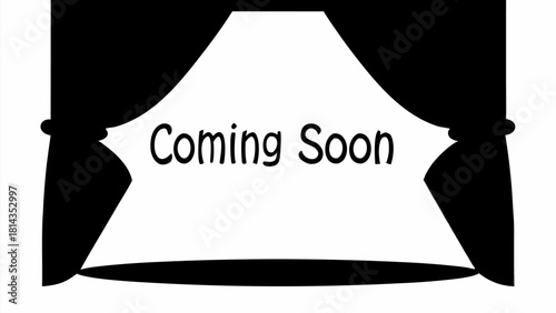 Get Ready for the Big Reveal with a Theatrical 'Coming Soon' Announcement, Perfect for Building Anticipation and Excitement for Your Next Event