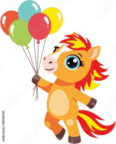 Fiery foal at a bright party