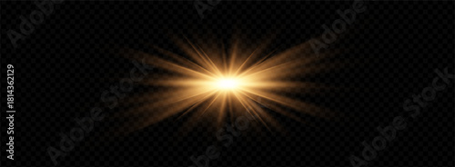 Light sunlight with png sun flare and ray. Shine gold glare with spark and light. Sunlight png sunscreen sparkle glow sunshine burst halo spotlight star oil heat abstract lamp effect flash white.