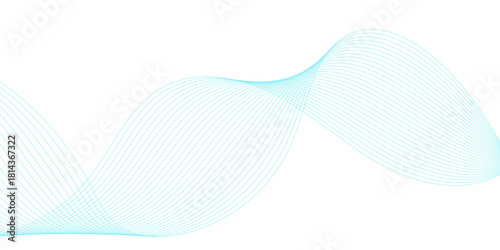3D rendered illustration of a DNA strand featuring a dynamic, wavy blue line pattern with a technology concept and artistic light element as a vector illustration backdrop
