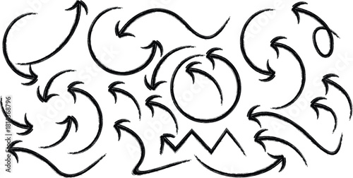 Curved Arrow Set for Direction Flow and Navigation