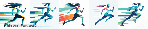 Women Running Vector Illustration