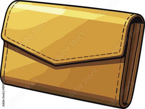 金の長財布のイラスト