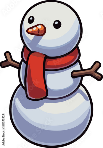 3段の雪だるまのイラスト