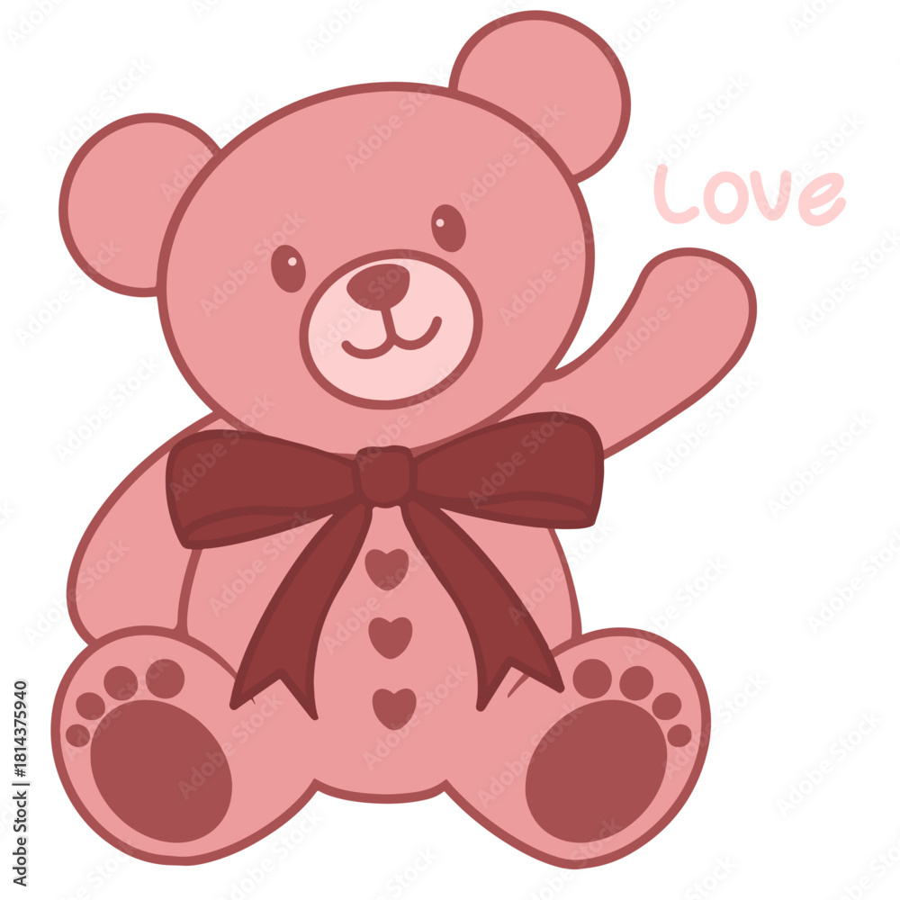 Obraz premium pink teddy bear 