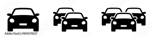 Cars icon set. Traffic jam , automobile, car, driving, transport. Auto symbol on white background - stock vector.