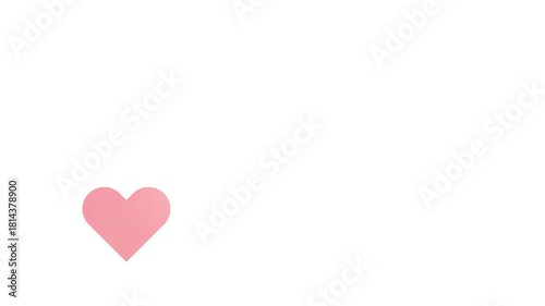 Floating Red Heart Animation on White Background
