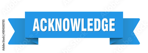 acknowledge ribbon isolated on transparent background. acknowledge ribbon