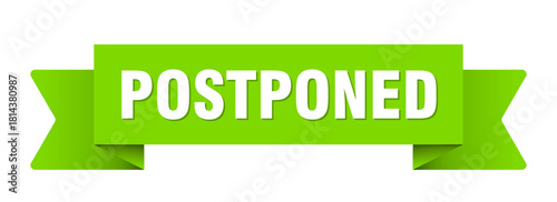 postponed ribbon isolated on transparent background. postponed ribbon