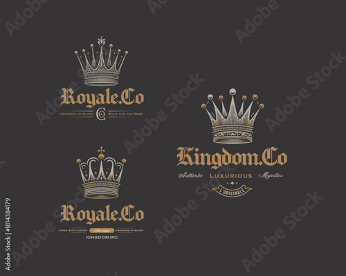 vintage classic majestic king crown logo