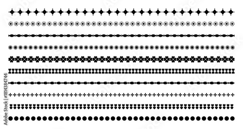 Decorative Floral & Geometric Border Line Set – Vector Pattern Dividers Collection