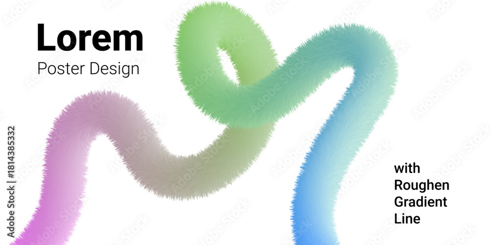 Fototapeta premium Poster design with rough gradient line and vibrant abstract vector fluid background for web design