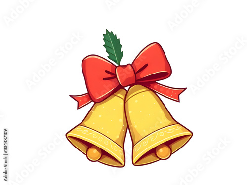 christmas, bells, golden, ribbon, jingle, bright, sparkle, glossy, celebration, merry, christmasdecor, festive, shiny, ring, chime, tradition, winter, decor, cheerful, ornament, classic, seasonal, hol