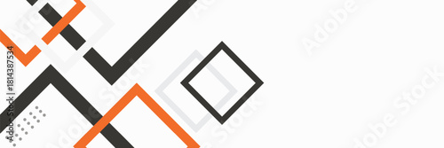 Bright black banner with a trend orange stripes