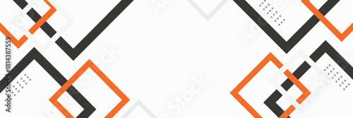 Bright black banner with a trend orange stripes