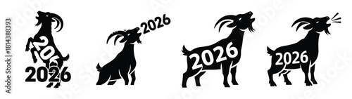 funny goat shouting 2026 silhouette funny vector illustration