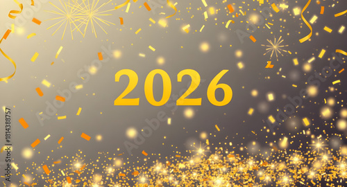happy new year 2026 luxury card design, golden 2026 greeting background, stylish printed new year 2026 card, celebration card layout for 2026, festive typography design for 2026, new year 2026 miracle