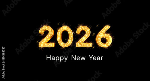 new, year, 2026, greeting, card, golden, shimmer, metallic, elegant, stylish, radiant, sparkle, glitter, fireworks, confetti, stars, festive, celebration, holiday, joyful, cheerful, typography, letter