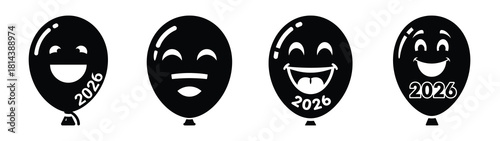 giggle face balloon 2026 silhouette funny vector illustration