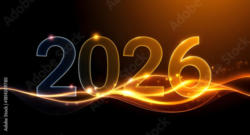 2026, new, happy, year, golden, celebration, triumph, success, wealth, joy, positivity, glow, shine, shimmer, sparkling, glitter, luxury, elegance, creative, stylish, modern, decorative, graphic, arti