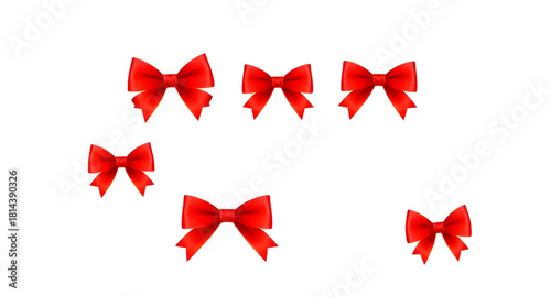 christmas, ribbon, bow, red, festive, winter, holiday, decorative, ornament, gift, wrap, packaging, glossy, shiny, satin, silky, texture, trim, embellish, adorn, classic, elegant, decorativeart, brigh