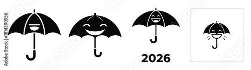 laughing umbrella 2026 silhouette silhouette funny vector illustration