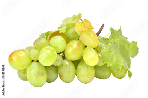 Bunch of grapes on white background