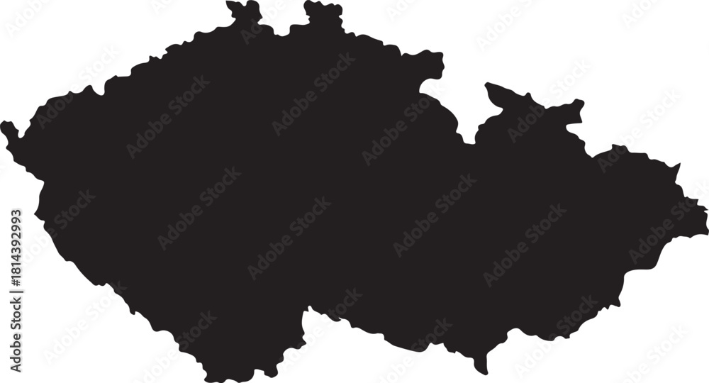 Fototapeta premium Czech Republic map silhouette on white