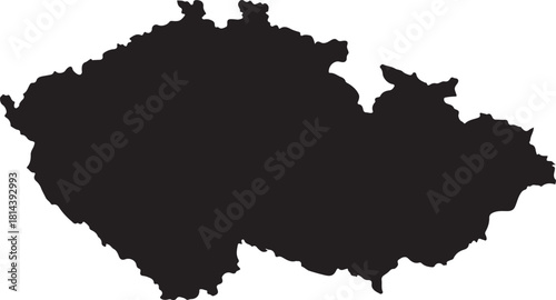 Czech Republic map silhouette on white