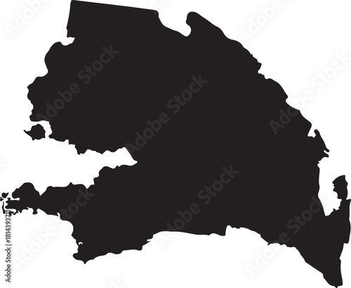 Black Silhouette of a Geographic Region