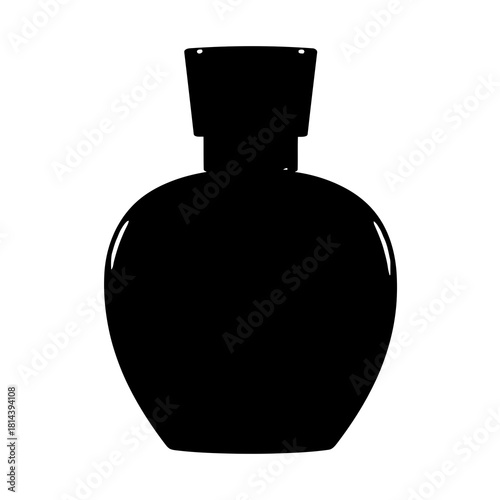 Elegant perfume bottle silhouette isolated on white background for beauty and fragrance concepts
