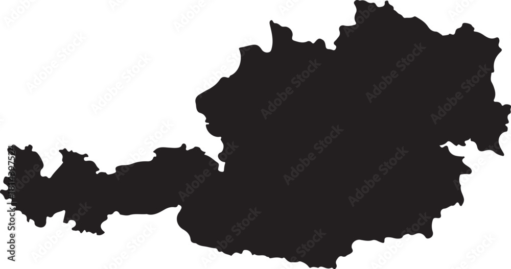 Obraz premium Austria country map black silhouette vector