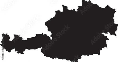 Austria country map black silhouette vector