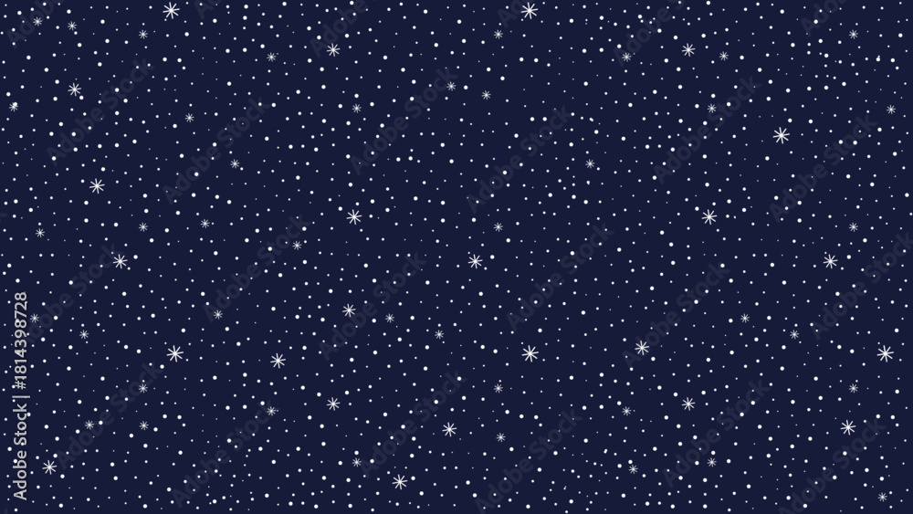 Fototapeta premium Snow dark blue background. Snowflakes winter backdrop.