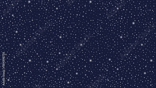 Snow dark blue background. Snowflakes winter backdrop.