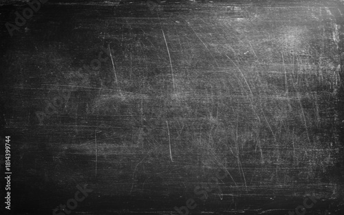 A Grungy black chalkboard surface with smudges and scratches, creating textured and vintage appearance, ideal for backgrounds or design projects