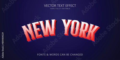 New York editable text effect, Sports text style