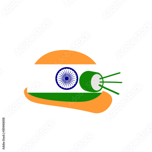 India Flag Mining Light Hat In Icon
