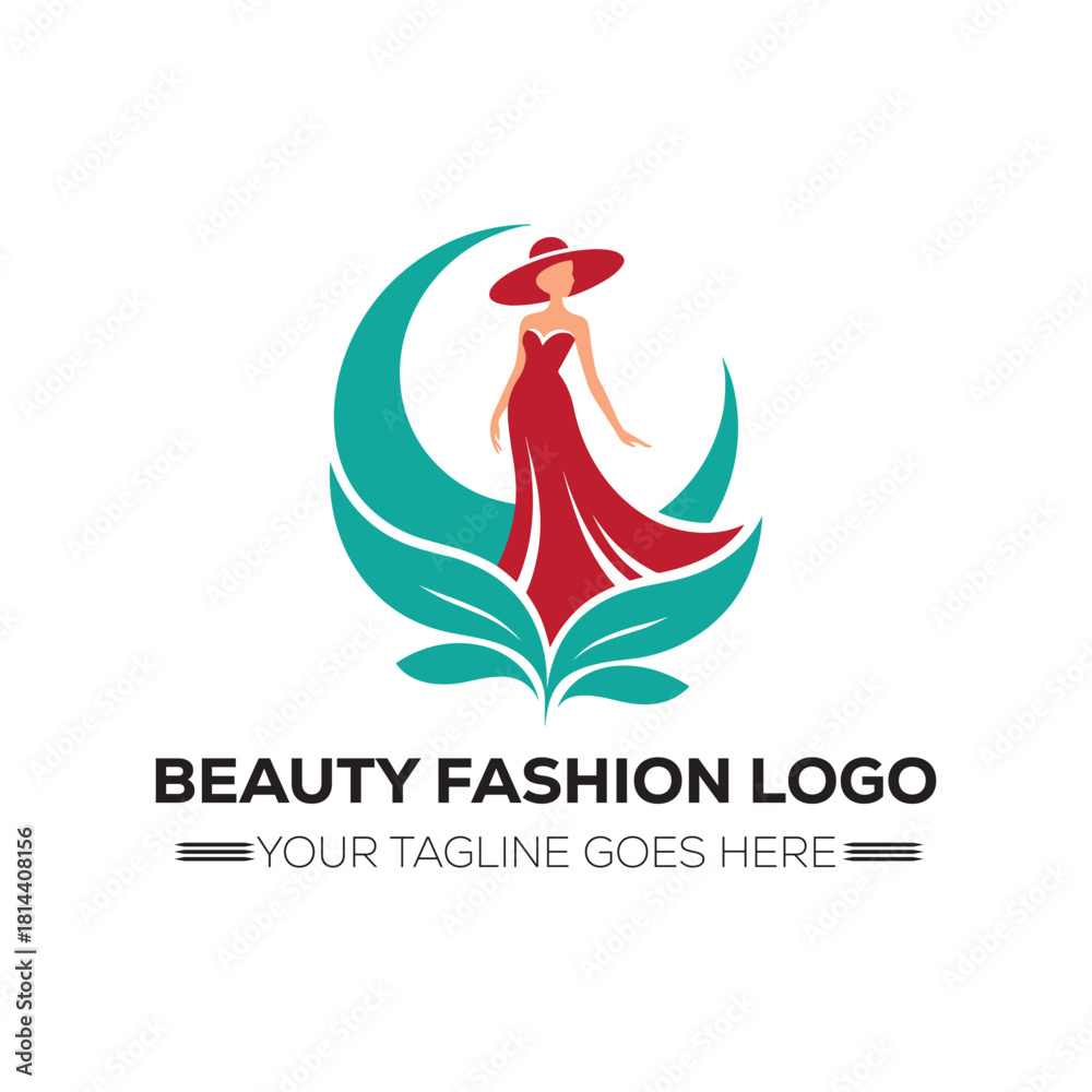 Obraz premium Elegant Fashion Lady Logo – Beauty Salon, Boutique, Feminine Branding Design