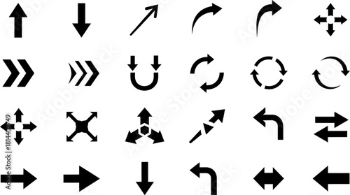 Essential arrow icons vector set for navigation and ui design